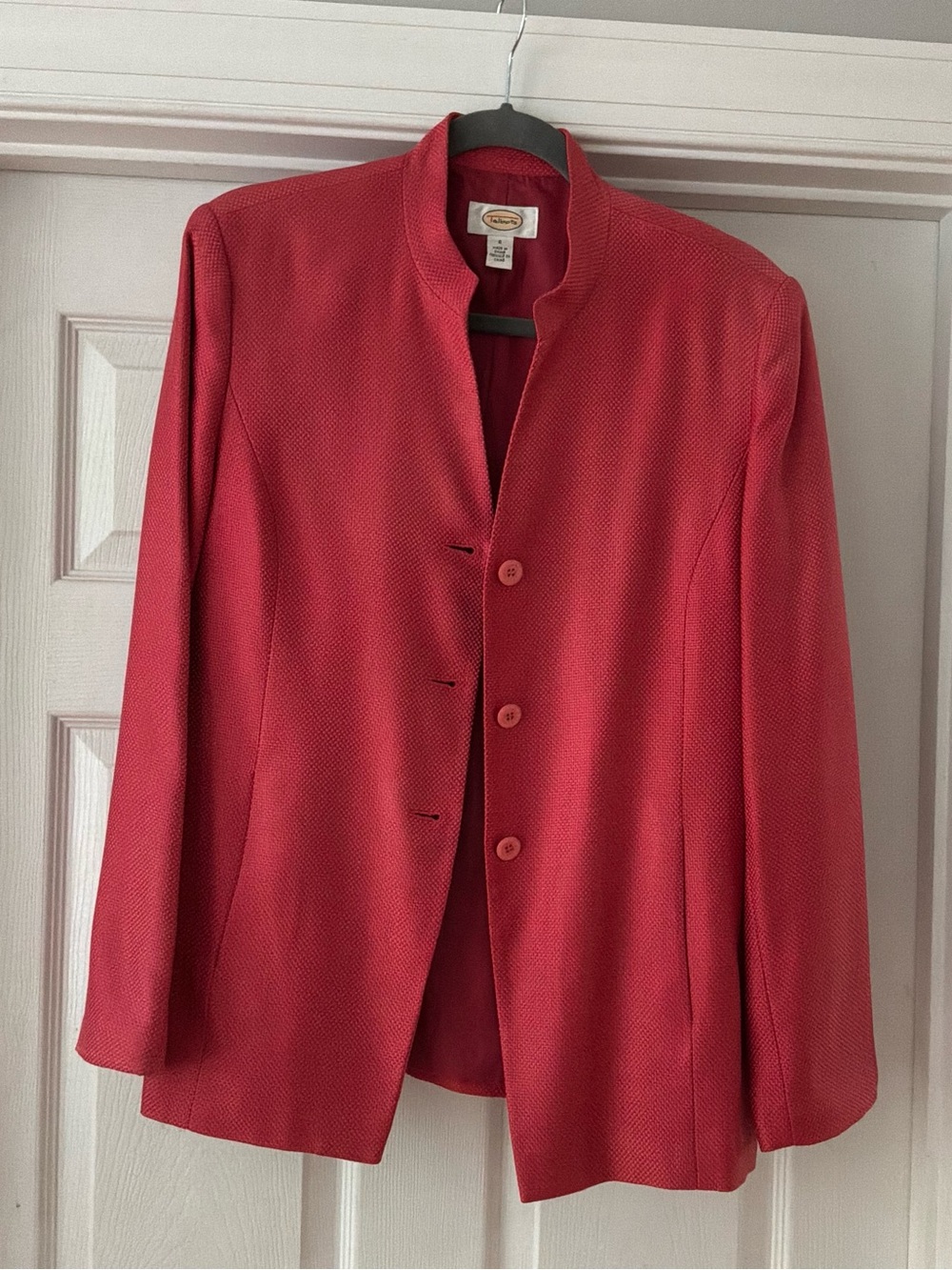 Talbots Coral Collarless Tailored Jacket - Picture 3 of 10